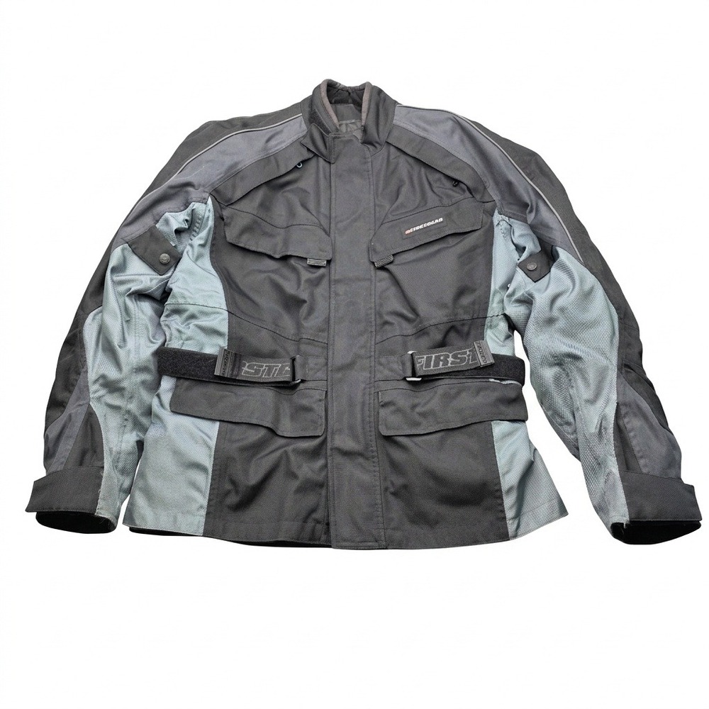 Firstgear Jaunt Motorcycle Jacket Men's XL Black Gray Waterproof Armored Touring